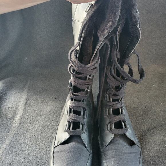 Timberland Grammercy Tall Leather Black Boots Fur Waterproof Winter Size 9 - Picture 10 of 15